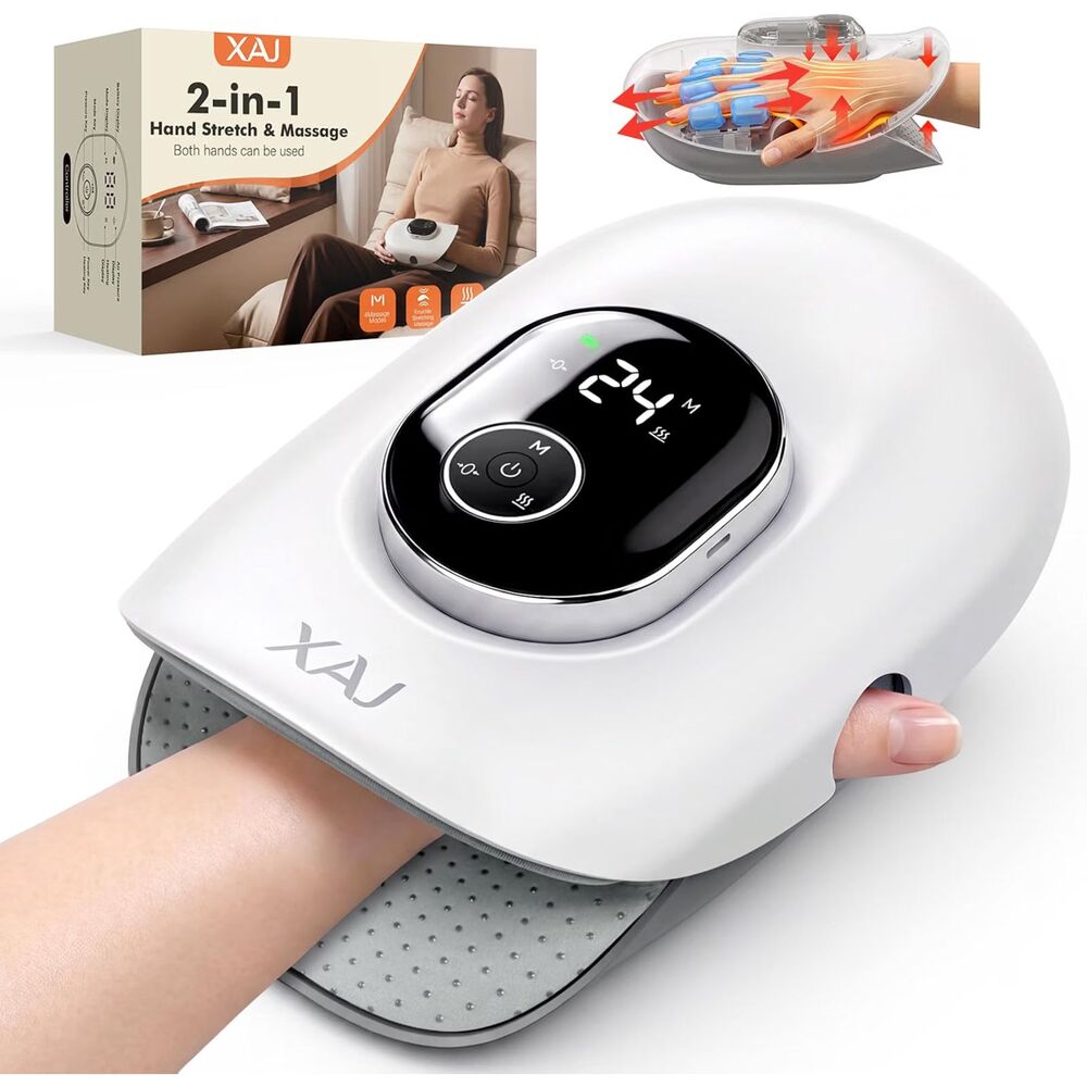 Cordless Hand Massager with Heat & Compression 4 Modes 5 Pressure Levels